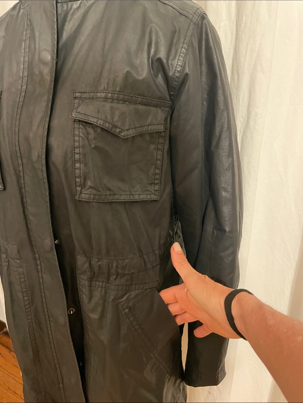 Theory Black Hooded Field Jacket zip-out lining size S - Picture 6 of 11